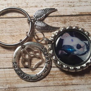 Pet Memorial Keyring - Pet Loss Keychain - Memorial Keychain - Photo Keepsake - In Memory of Pet - Remembering Dog - Remembering Cat