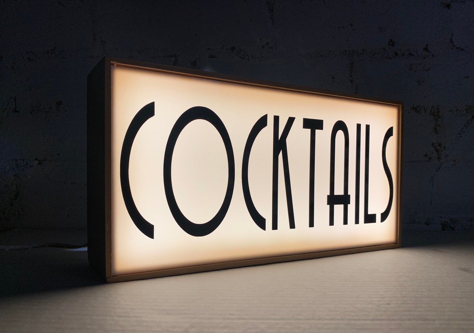 Cocktails Lightbox Cool Bar sign Light up Bar Sign Etsy