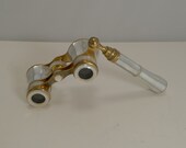 Antique Mother of Pearl Opera Glasses With Lorgnette Handle c.1900