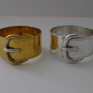 Kultige Hermes Sterling (950) Silber Buckle Serviettenringe um 1960