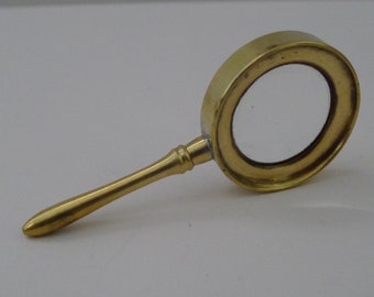 Small Antique English Brass Magnifying Glass c.1910