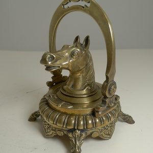 Magnificent Antique English Novelty Equestrian Inkwell - Horse c.1880