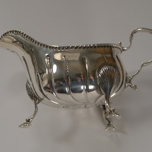 Irish Silver Sauce Boat by West & Son Dublin 1909 image 6