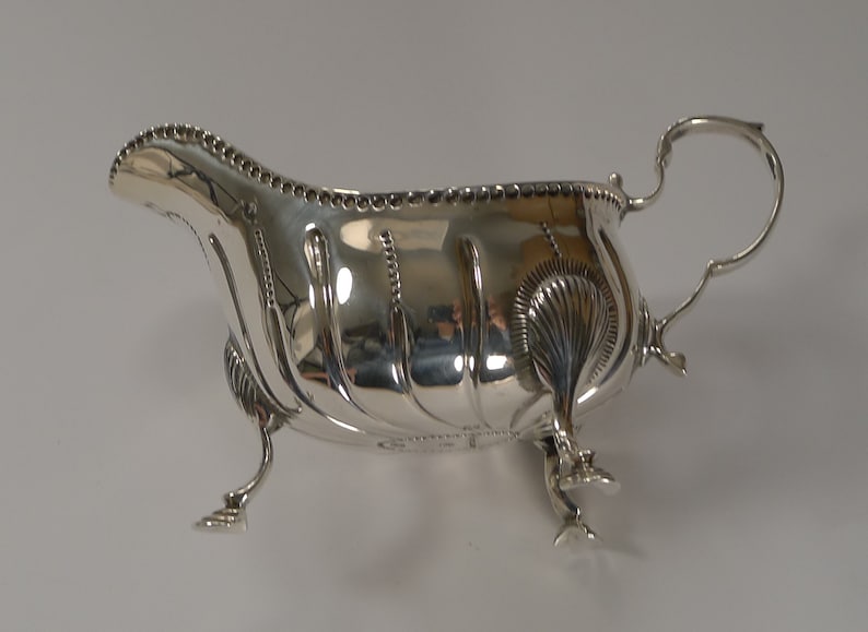 Irish Silver Sauce Boat by West & Son Dublin 1909 image 6