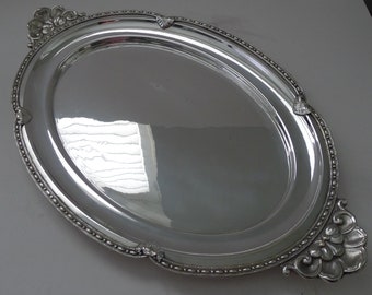 French Art Nouveau Silver Plated Cocktail Tray by Orfèvrerie Claude Perrin c.1920