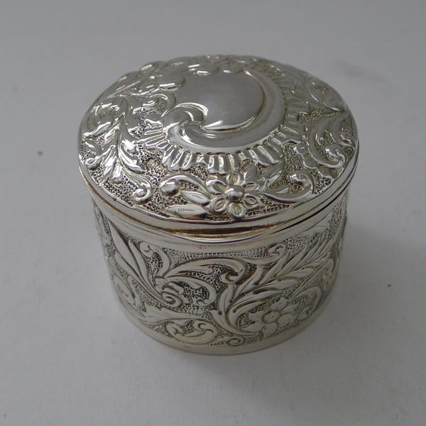 Antique English Sterling Silver Trinket Box - Birmingham 1916