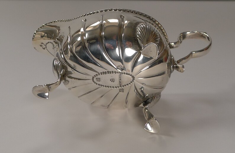 Irish Silver Sauce Boat by West & Son Dublin 1909 image 7