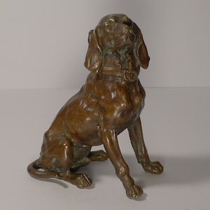 Antique English Bronze Hunting Hound / Dog Inkwell c.1880