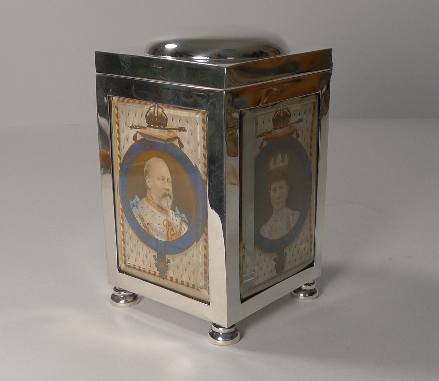Image of Antique English Sterling Silver Playing Card Box - Chester 1901