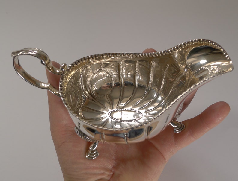 Irish Silver Sauce Boat by West & Son Dublin 1909 image 9
