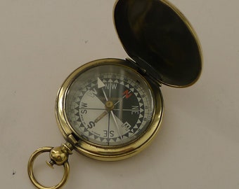 Antique English Brass Cased Compass Reg. No. For 1903