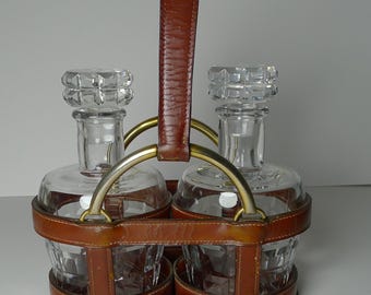 Baccarat Crystal Decanter Holder, Hermès, Paris, Circa 1955