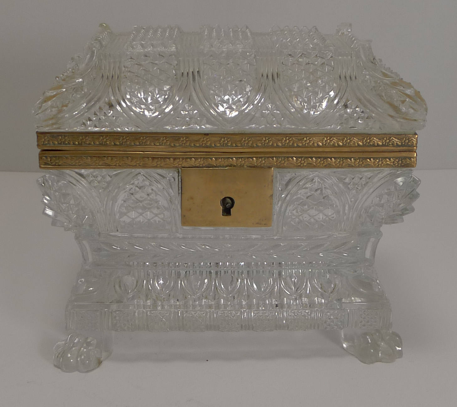 Image of Rare Highly Cut Baccarat Jewelry Casket/Box C.1860