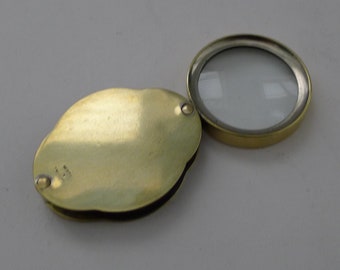 Antique English Brass Cased Folding Magnifying Glass c.1920