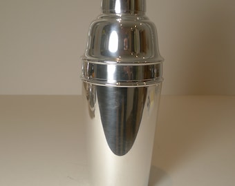 English Art Deco Silver Plated Cocktail Shaker by Mappin & Webb