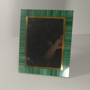 Important Large Italian Malachite and 800 Silver Gilt Photograph Frame
