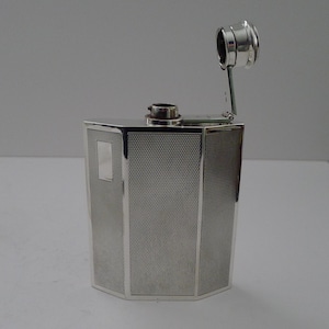 Smart Mid-Century Modern Solid Silver Hip Flask