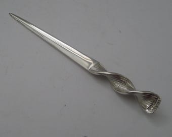 Modernist English Solid / Sterling Silver Letter Opener - Brian Leslie Fuller