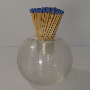 Oversized Edwardian Threaded Glass & Sterling Silver Match Striker