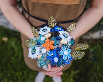 Ocean Glass Flower Bouquet