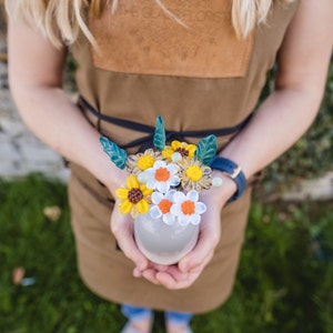 Sunflower Glass Flower Bouquet with Ceramic Vase image 2