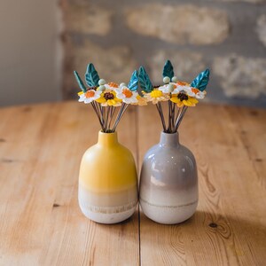 Sunflower Glass Flower Bouquet with Ceramic Vase image 3