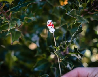 Snowman Glass individual Stem