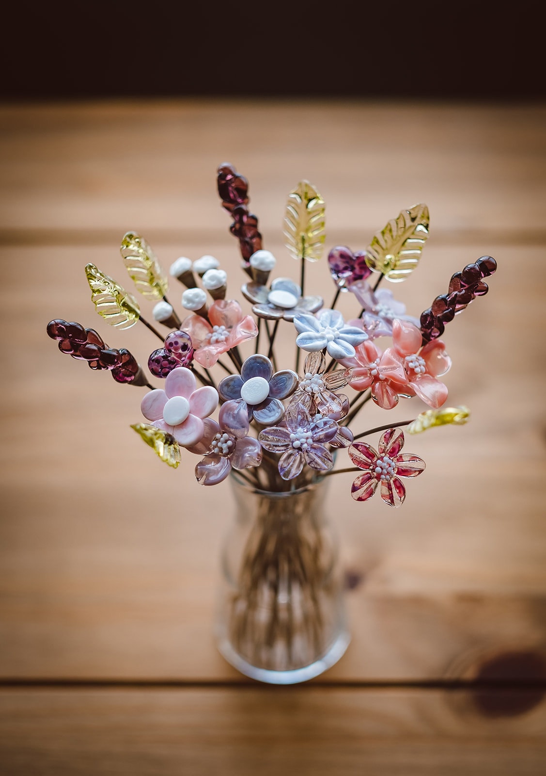 Lavender Love Glass Flower Bouquet