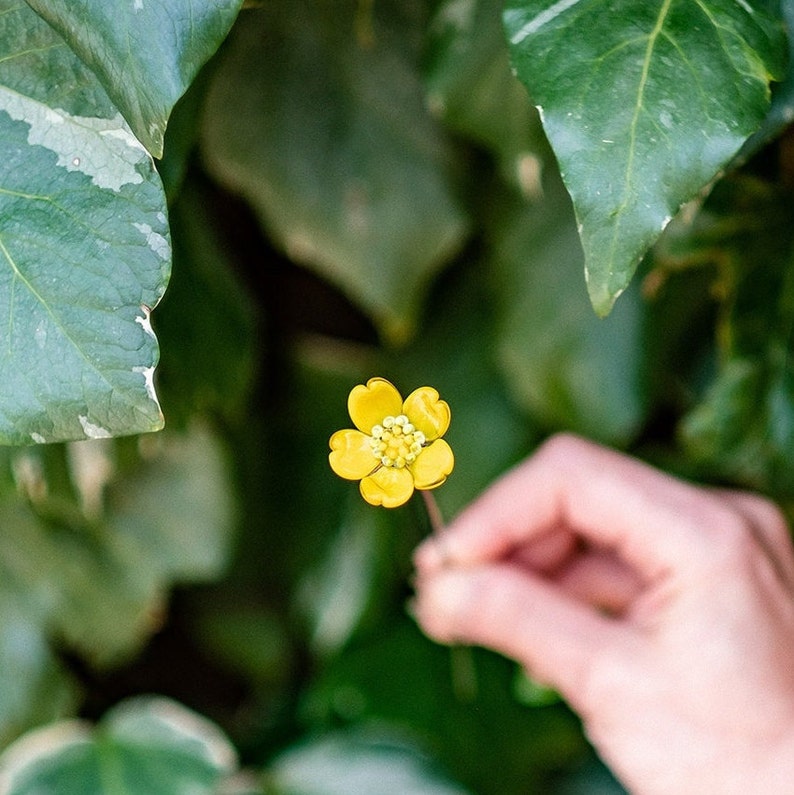 Individual Buttercup Glass Flower Stem image 1