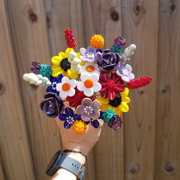 Summer Time Glass Flower Bouquet