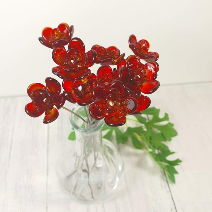 Glass Roses Bouquet Glass Flower Bouquet Handmade Glass Etsy