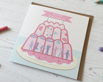 Jelly Birthday Card, Pastel Birthday Card, Occassion Card, Party Card, Blank Card, Greetings Card