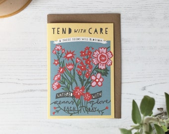 Love will Grow, Gardener Card, Birthday Card, Valentines Card, Greetings Card, Father's Day