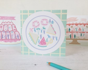 Cute Birthday Card, Pastel Birthday Card, Occassion Card, Party Card, Blank Card, Greetings Card