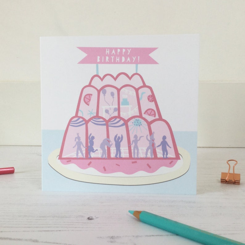 Jelly Birthday Card, Pastel Birthday Card, Occassion Card, Party Card, Blank Card, Greetings Card image 2