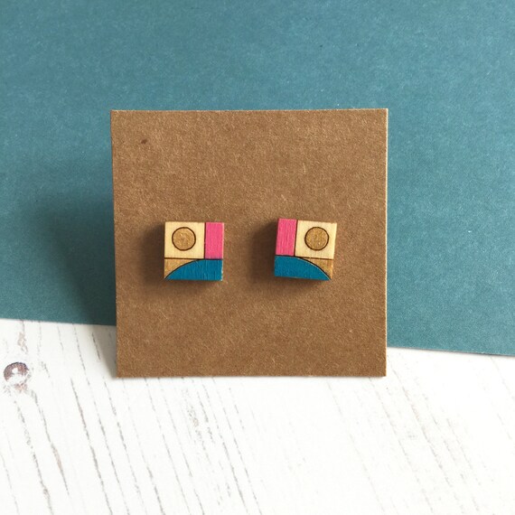 Sunset Square /& Circle Earrings