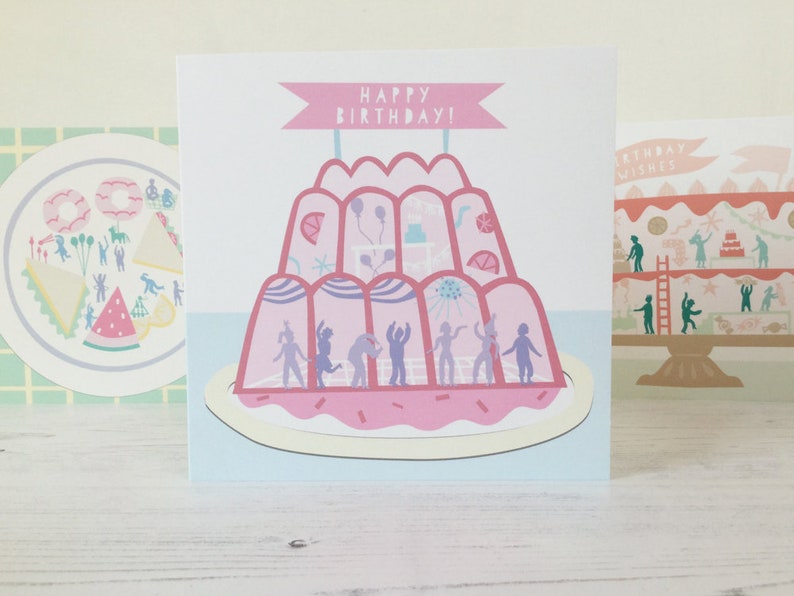 Jelly Birthday Card, Pastel Birthday Card, Occassion Card, Party Card, Blank Card, Greetings Card image 4