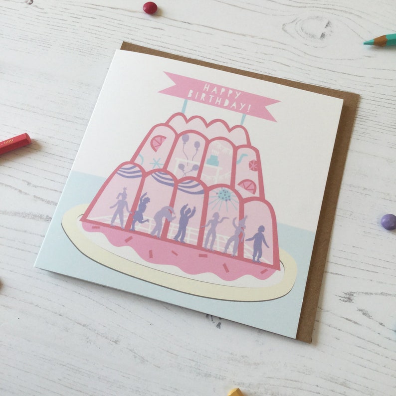 Jelly Birthday Card, Pastel Birthday Card, Occassion Card, Party Card, Blank Card, Greetings Card image 1