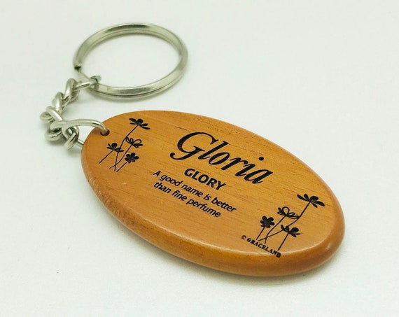 Names Dave jenny Oval Solid Mahogany Wood Christian Name Keychain