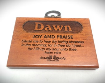 LNP3 | Names D-Faith | Mahogany Wood Christian Name Plaque With Bible Verse, Scripture - STANDARD NAME, GracelandGifts