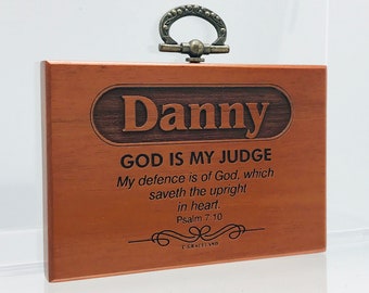 Names D-Faith | Mahogany Wood Christian Name Plaque With Bible Verse / Scripture - STANDARD NAME | GracelandGifts