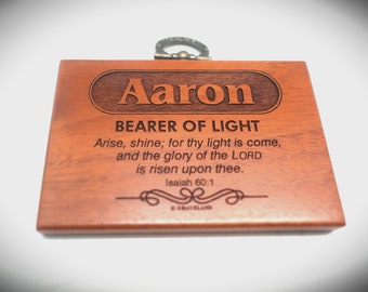 LNP1 | Names A-Bobby | Mahogany Wood Christian Name Plaque With Bible Verse, Scripture - STANDARD NAME, GracelandGifts