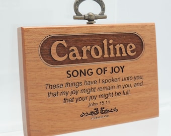 LNP2 | Names Brad-Cyril | Mahogany Wood Christian Name Plaque With Bible Verse, Scripture - STANDARD NAME, GracelandGifts