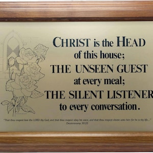 GGPT | Christ is the Head of this House | Teak Wood Frame, Metal Plate, House Warming, Wedding, Christian Home | GracelandGifts