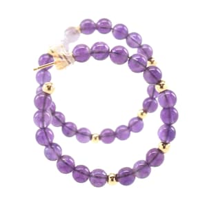 Estate Amethyst Earrings Vintage 14K Solid Yellow Gold Natural Amethysts Hoops 18 Carats Total February Birthstone Holiday Gift