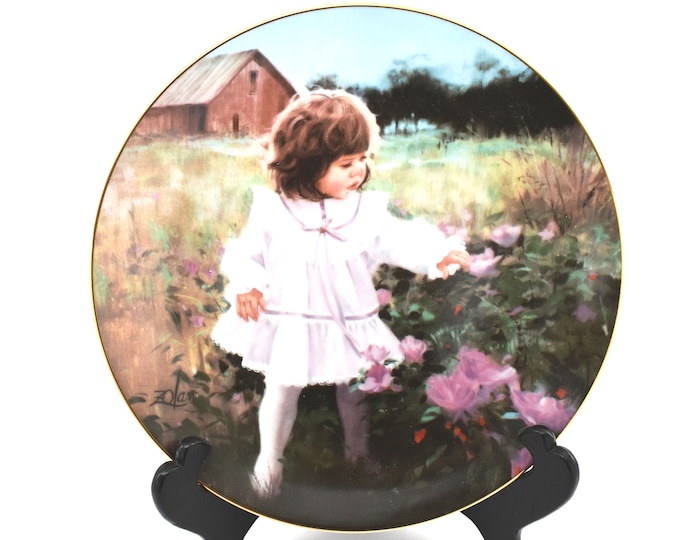 Estate Collector Plate Ribbons and Roses by Donald Zolan 1988 Pemberton & Oakes Original Box and Certficate of Authenticity COA Gift