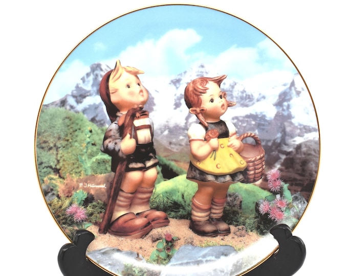 Estate Hummel Plate Little Explorers Little Companions Hummel Plates by Danbury Mint 1990 Vintage Certificate of Authenticity COA Gift