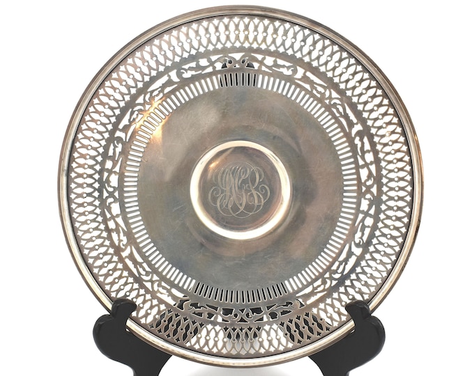 Vintage Sterling Tray Estate Pierced Silver Dish Bailey Banks & Biddle Philadelphia PennsylvaniaHoliday Gift