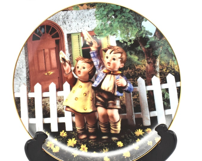 Estate Hummel Plate Come Back Soon Little Companions Hummel Plates by Danbury Mint 1990 Vintage Certificate of Authenticity COA Gift