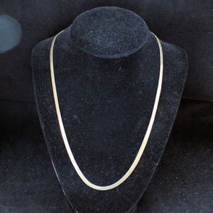 Estate Gold Necklace Vintage 14K Solid Yellow Gold Herringbone Chain 19 Inches Long 4.5 MM Wide Made in Italy Holiday Gift